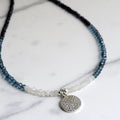 Necklace - tiny denim ombre choker