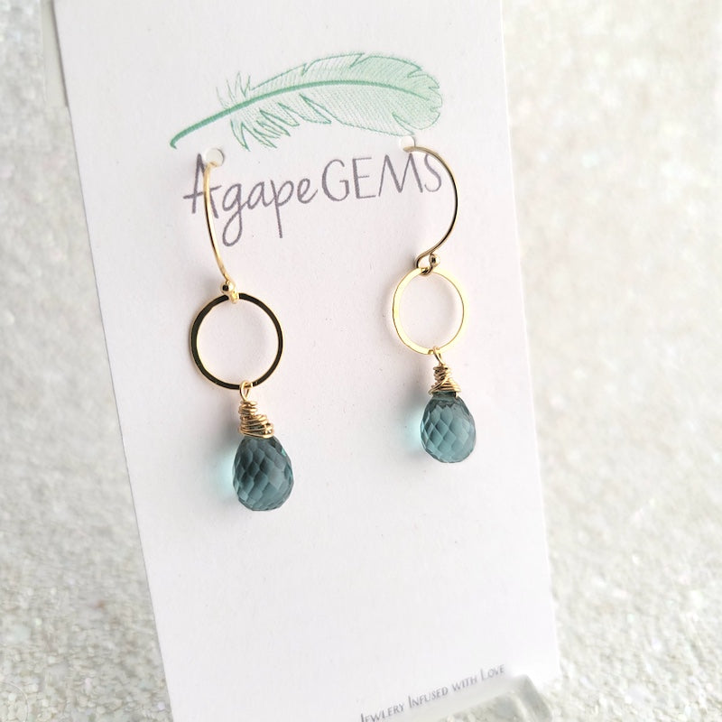 Earrings - Gemstone Drops | Moss Quartz