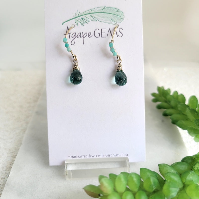 Earrings - Gem Arcs | Moss Quartz