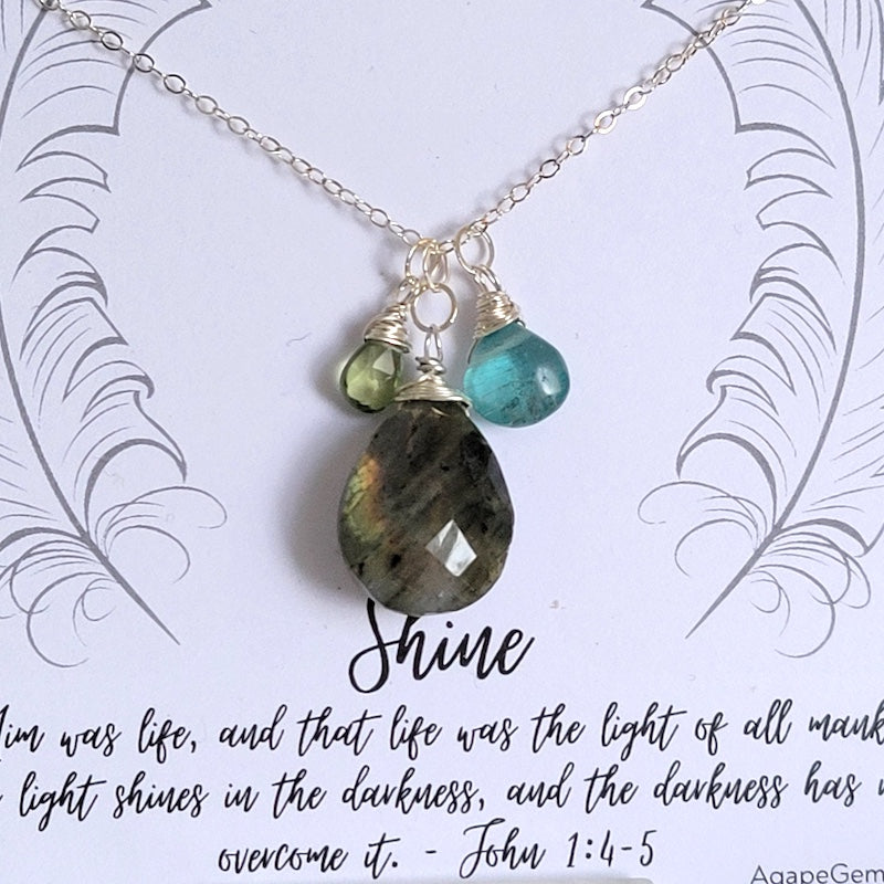 Necklace - 3-Stone Labradorite