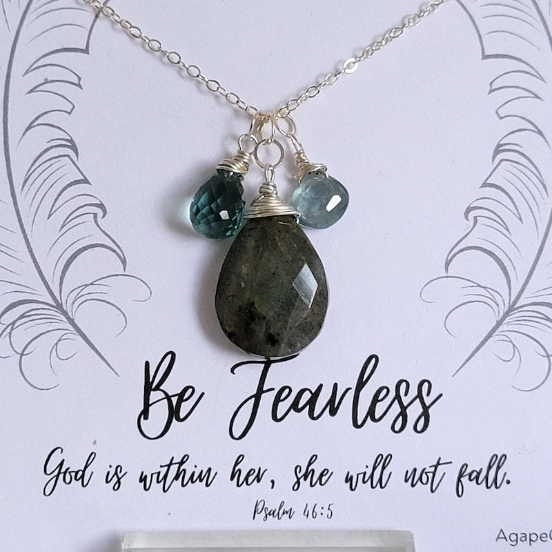 Necklace - 3-Stone Labradorite