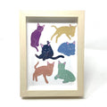 Framed Print - Cat Party | 5 x 7" Natural Frame