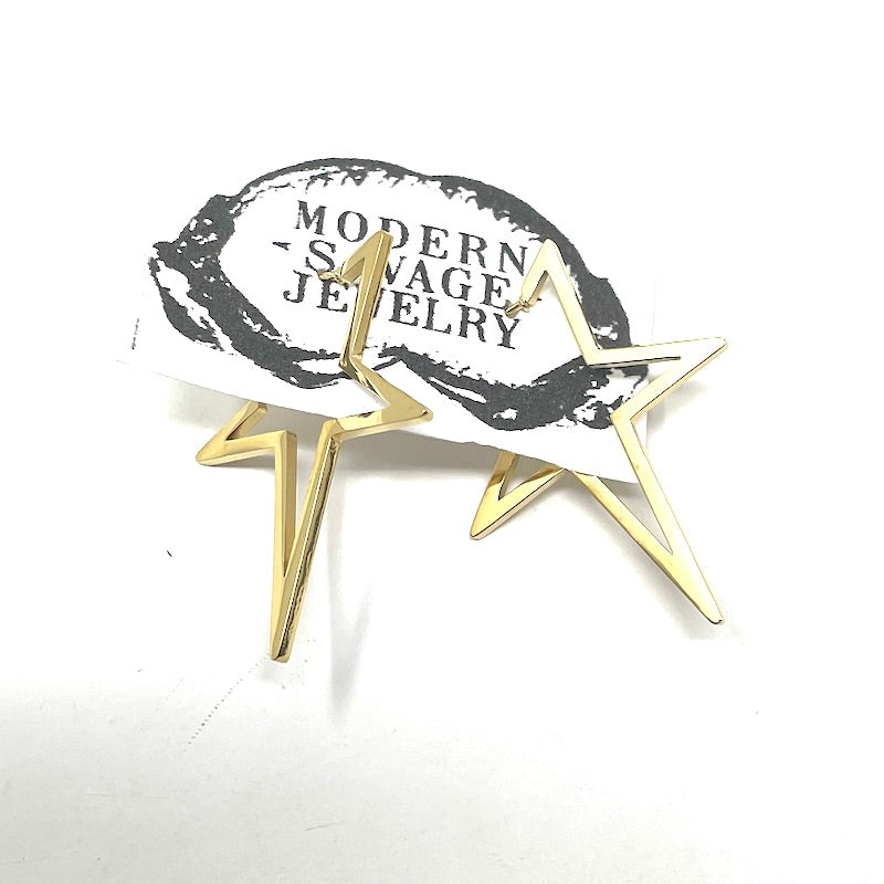 Earrings - 80's star hoops