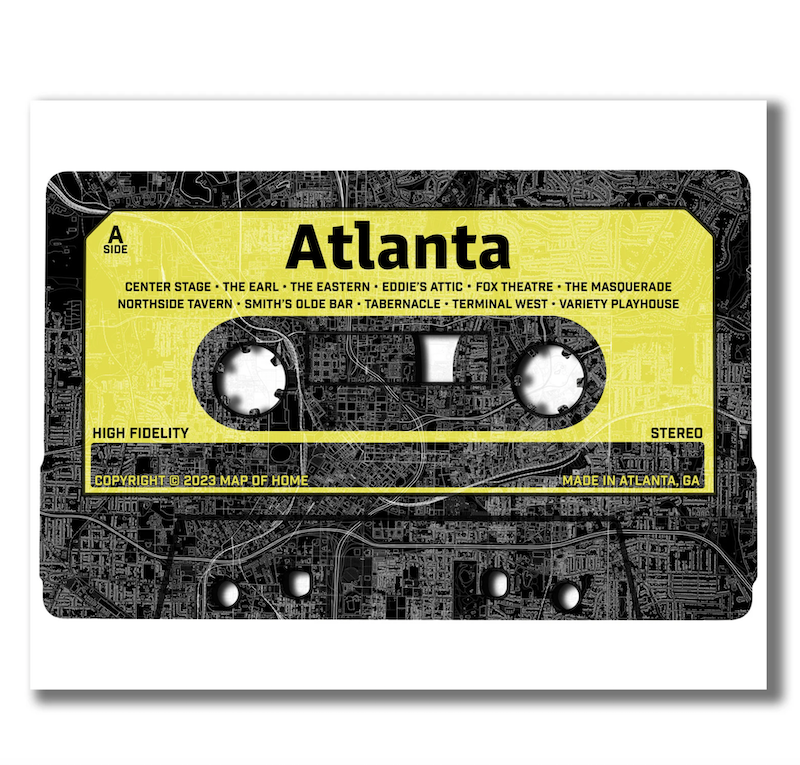Atlanta Cassette | Yellow | Framed 8"x10"