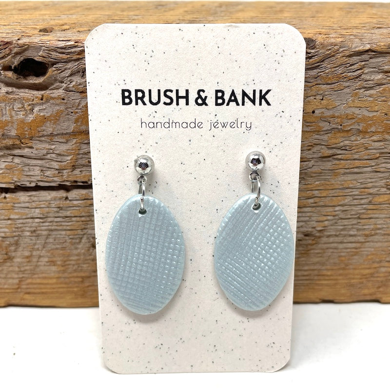 Earrings - Blue Gray Texture