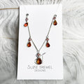 Necklace - Citrine Drops Pendant