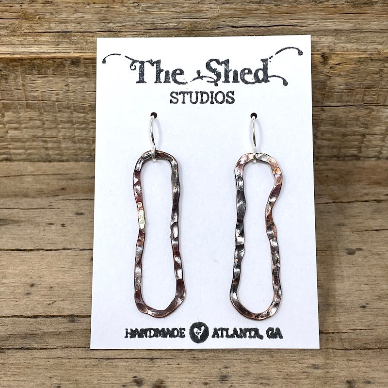Earrings - Copper Oval Hoops