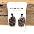 Earrings - Dark Gray Marble