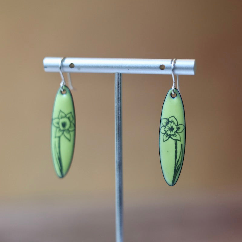 Lemon Sorbet Daffodil Doodle Earrings