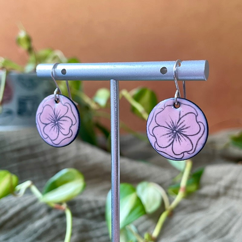 Pink Violet Doodle Earrings