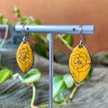 Yellow Poppy Doodle Earrings