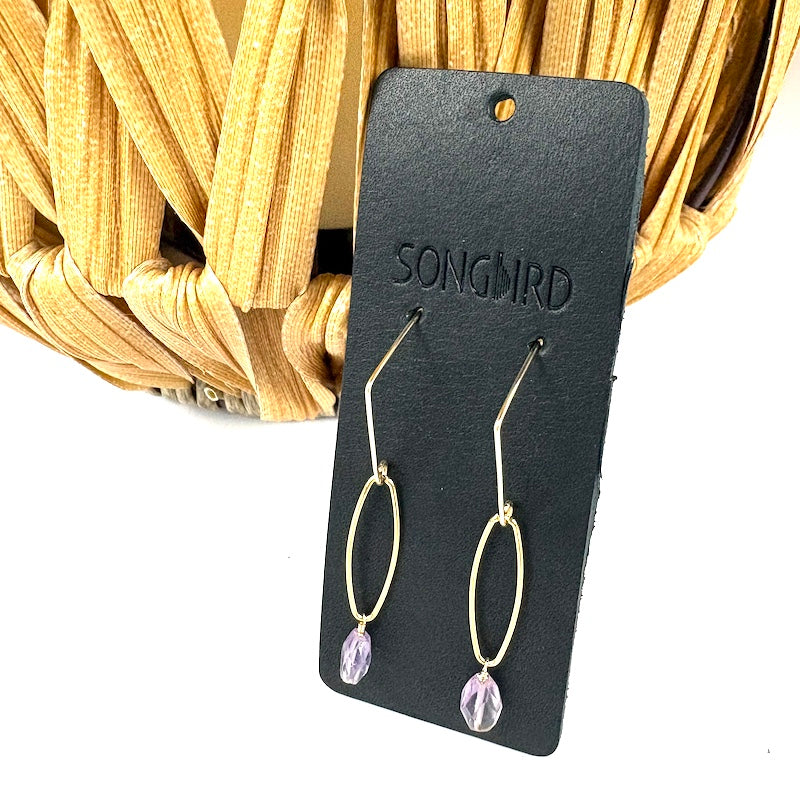 Ametrine Gold Oval Drops