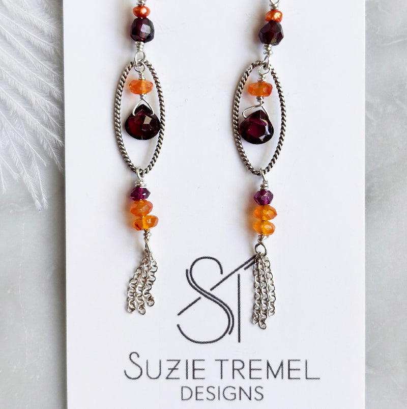 earrings - oval dangles