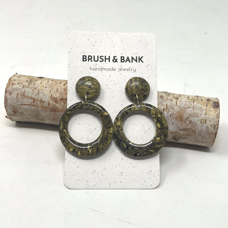Earrings - Golden Moss