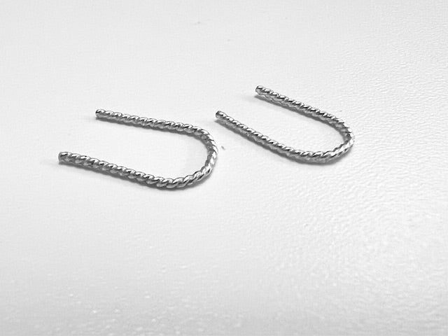 Earrings - Huggie Twisted Rope Silver