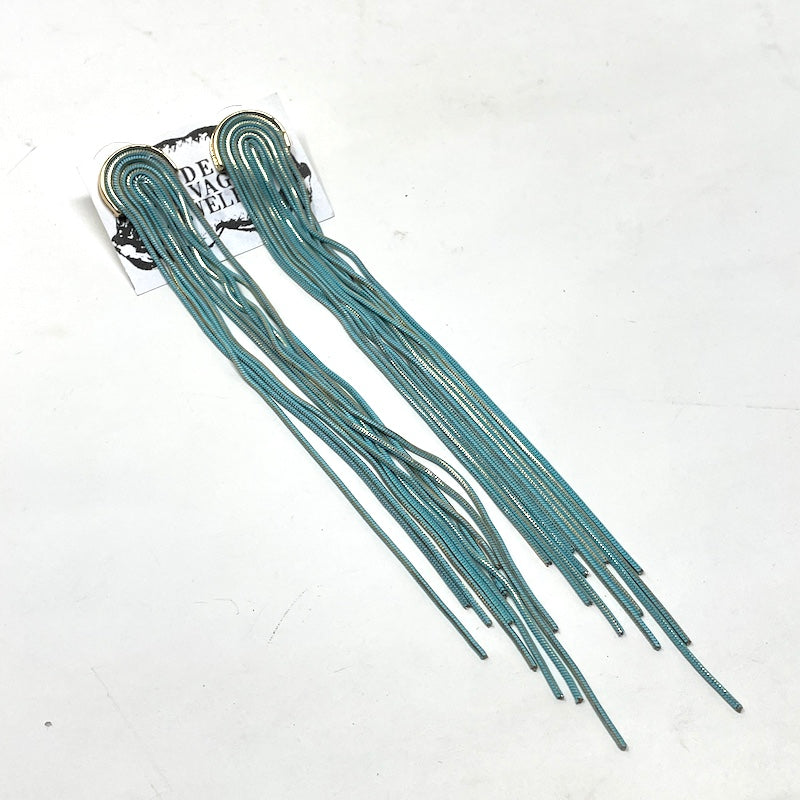 Earrings - Turquoise Fringe