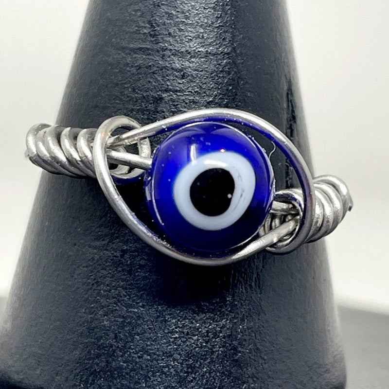 Ring - Evil Eye Metal Wrap - Stainless