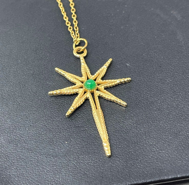 Necklace - Green Star