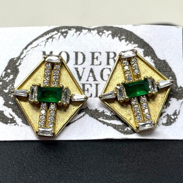 Studs - Emerald Diamond
