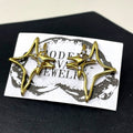 Studs - Double Stars w/rhinestones