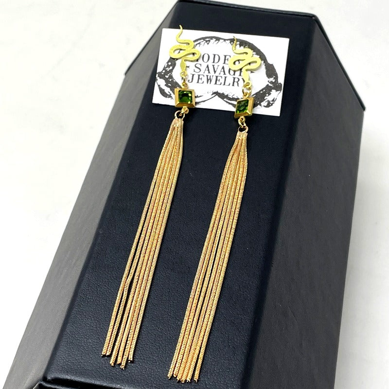 Earrings - Snake Fringe