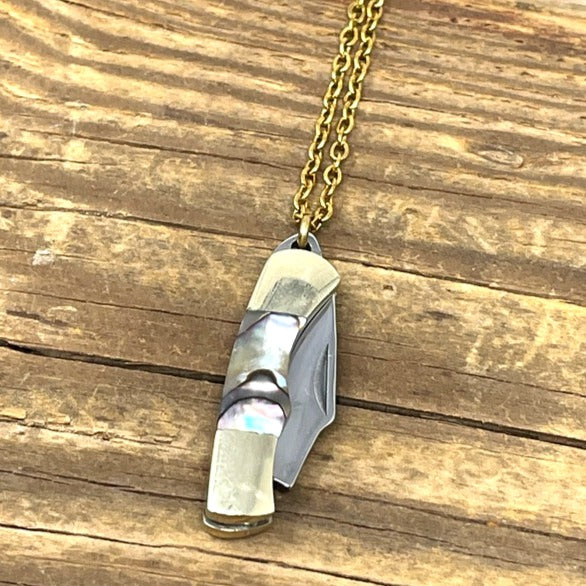 Necklace - Pocket Knife | Abalone