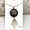 Necklace | Charcoal Floral Round with Spray