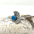 Cuff - Ginko Flower + Concrete Blue