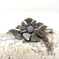Cuff -Multi Layered flower + Concrete Purple