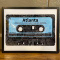 Atlanta Cassette | Blue| Framed 8"x10"