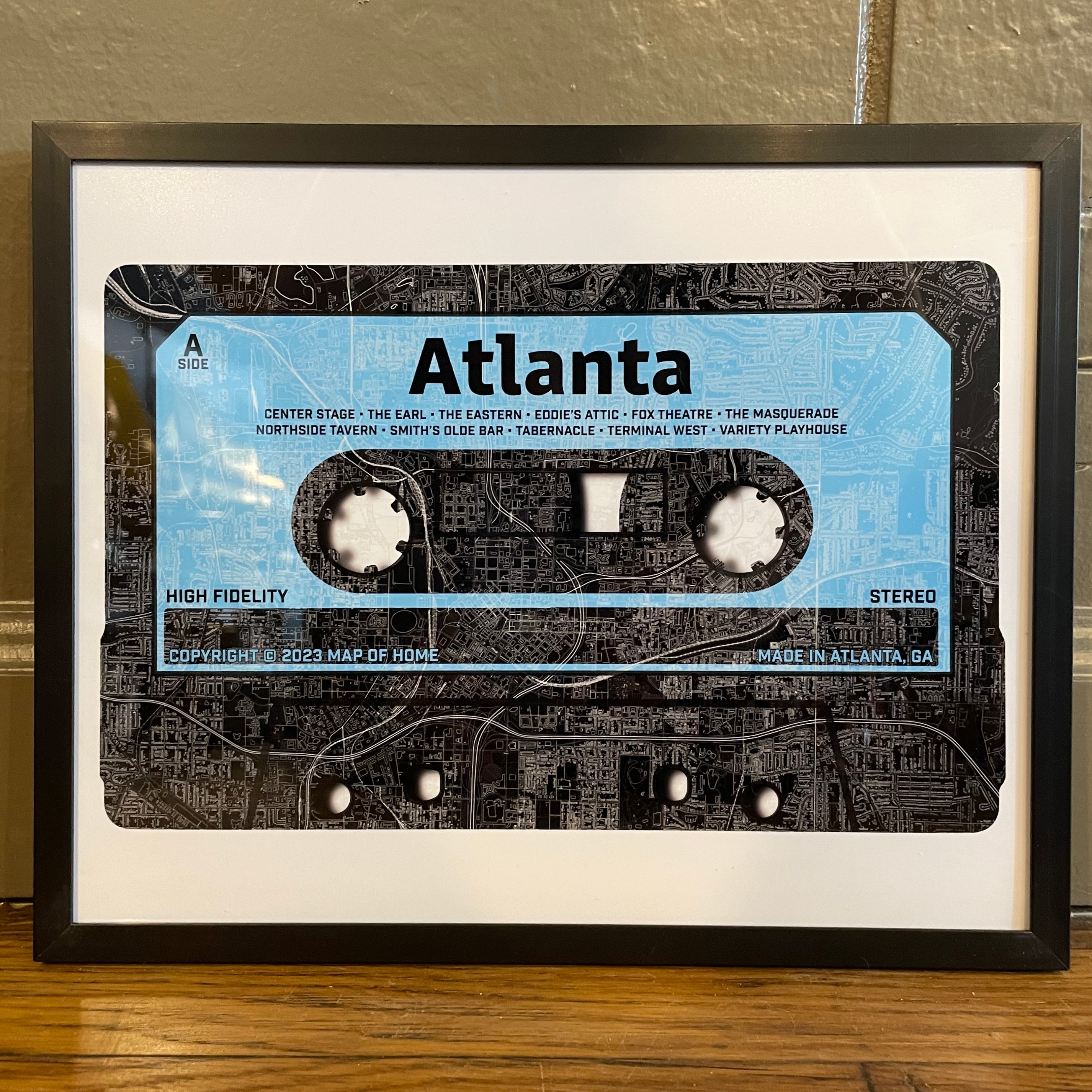 Atlanta Cassette | Blue| Framed 8"x10"