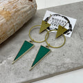 Earrings - Green Triangle Dangles