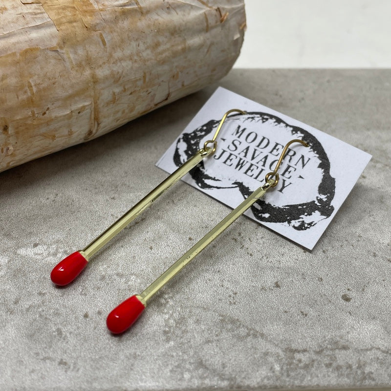Earrings - Match Sticks