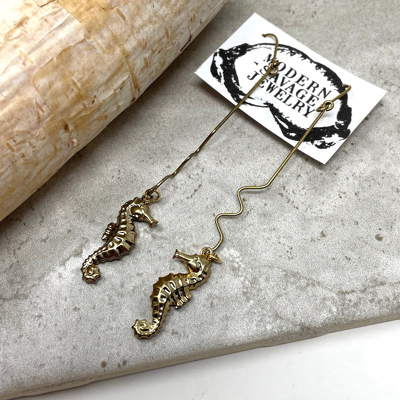 Earrings - Seahorse Zig Zag