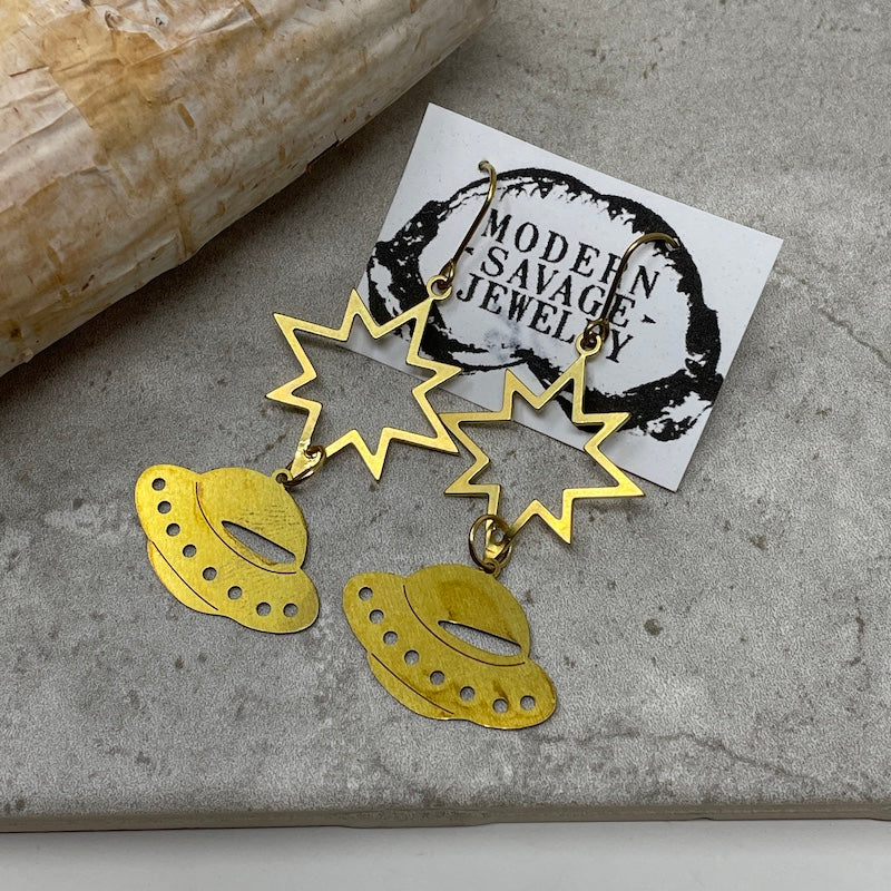 Earrings - Star UFOs
