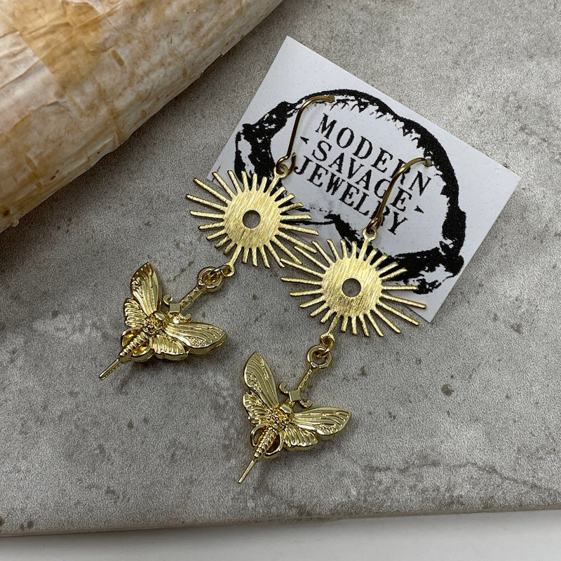 Earrings - Skull Moth