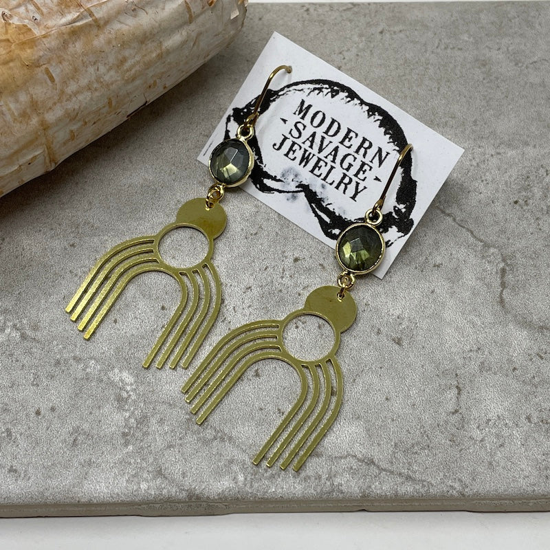 Earrings - Labradorite Arches