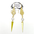 Earrings - Moonstone Triangle Drop