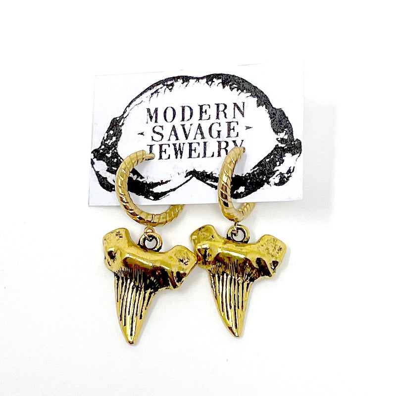 Earrings - Huggie Snake Tooth