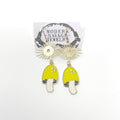 Earrings - Yellow Mushrooms