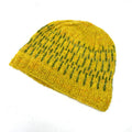 Knit Cap - Yellow w/Green Dashes