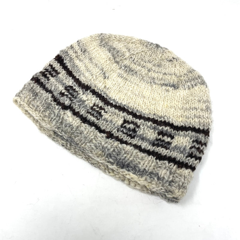 Knit Cap - Gray and Brown