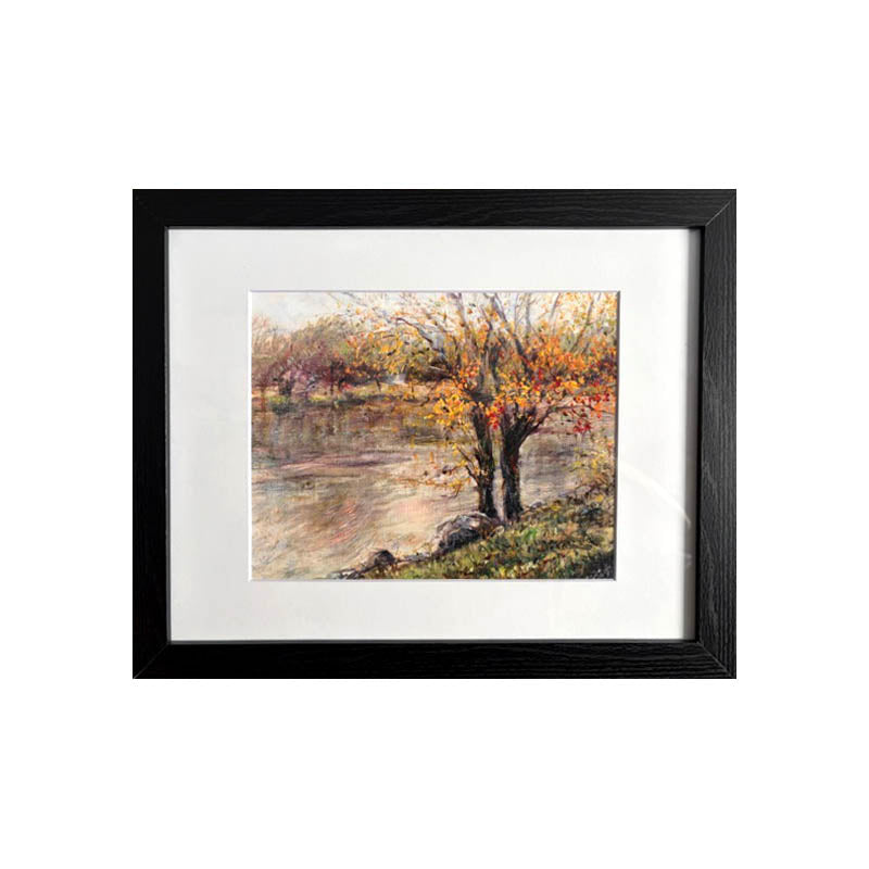 Framed Art Print - Fall Ablaze at Avondale Lake
