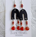 earrings - mini arch - orange carnelian