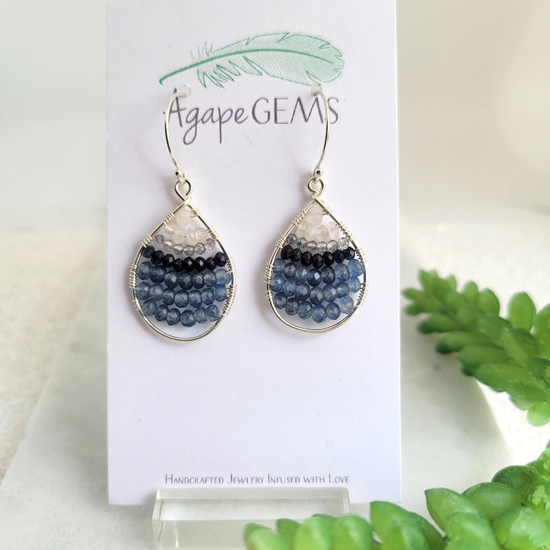 Earrings - Mini Gem Teardrops | Blue
