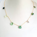 Necklace - mixed gem choker gold filled