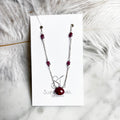 Necklace - Natural Ruby Beaded Pendant