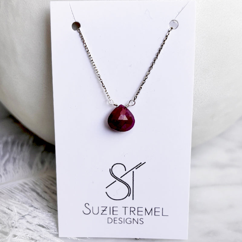 Necklace - Natural Ruby Pendant
