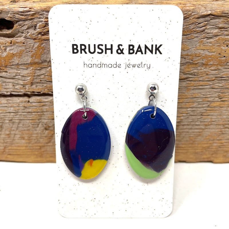 Earrings - Oval Color Mesh