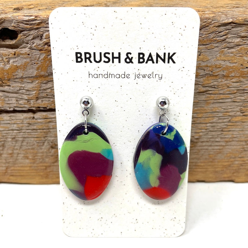 Earrings - Oval GPB Mesh